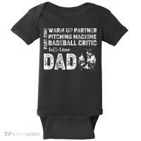 Baseball Dad Part Time Warm Up Partner Full Time Dad Baby Bodysuit thumb 0