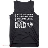 Baseball Dad Part Time Warm Up Partner Full Time Dad Tank Top thumb 0