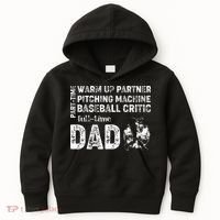 Baseball Dad Part Time Warm Up Partner Full Time Dad Kids Hoodie thumb 0