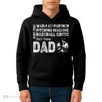 Baseball Dad Part Time Warm Up Partner Full Time Dad Kids Hoodie thumb 4