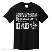 Baseball Dad Part Time Warm Up Partner Full Time Dad Kids T-Shirt thumb 0