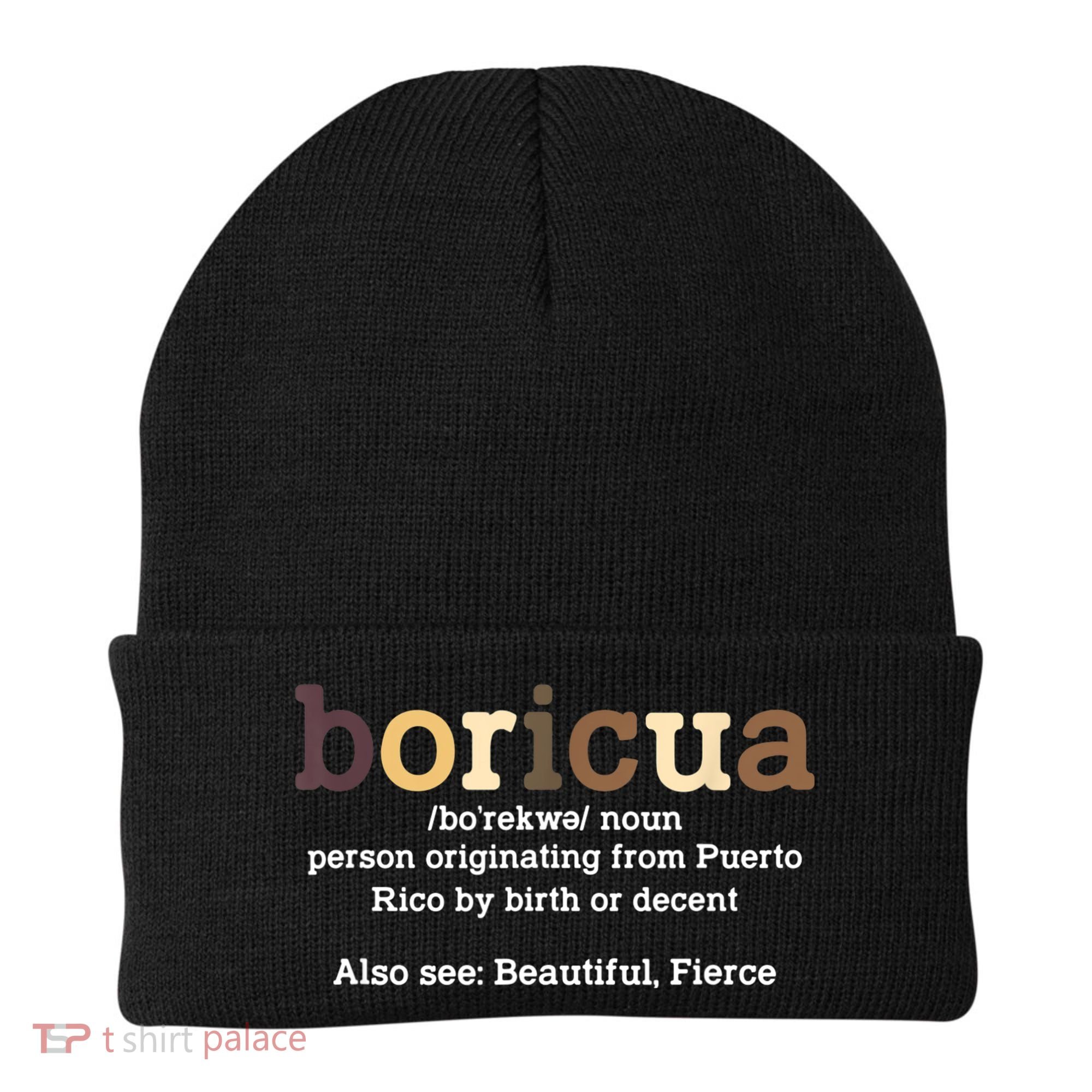 Boricua Definition Proud Puerto Rico Puerto Rican Pride Beanie