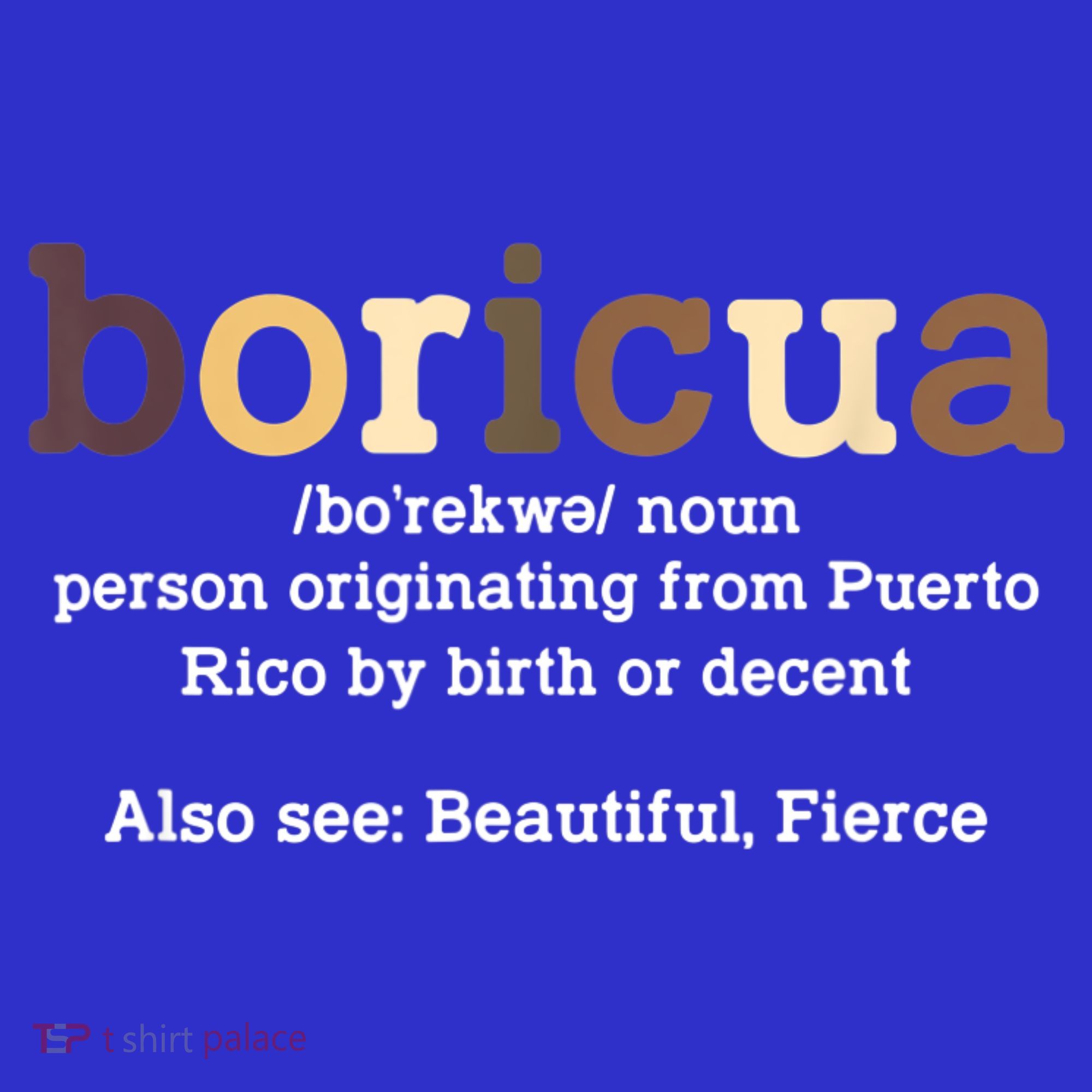 Boricua Definition Proud Puerto Rico Puerto Rican Pride Women's Tank Top