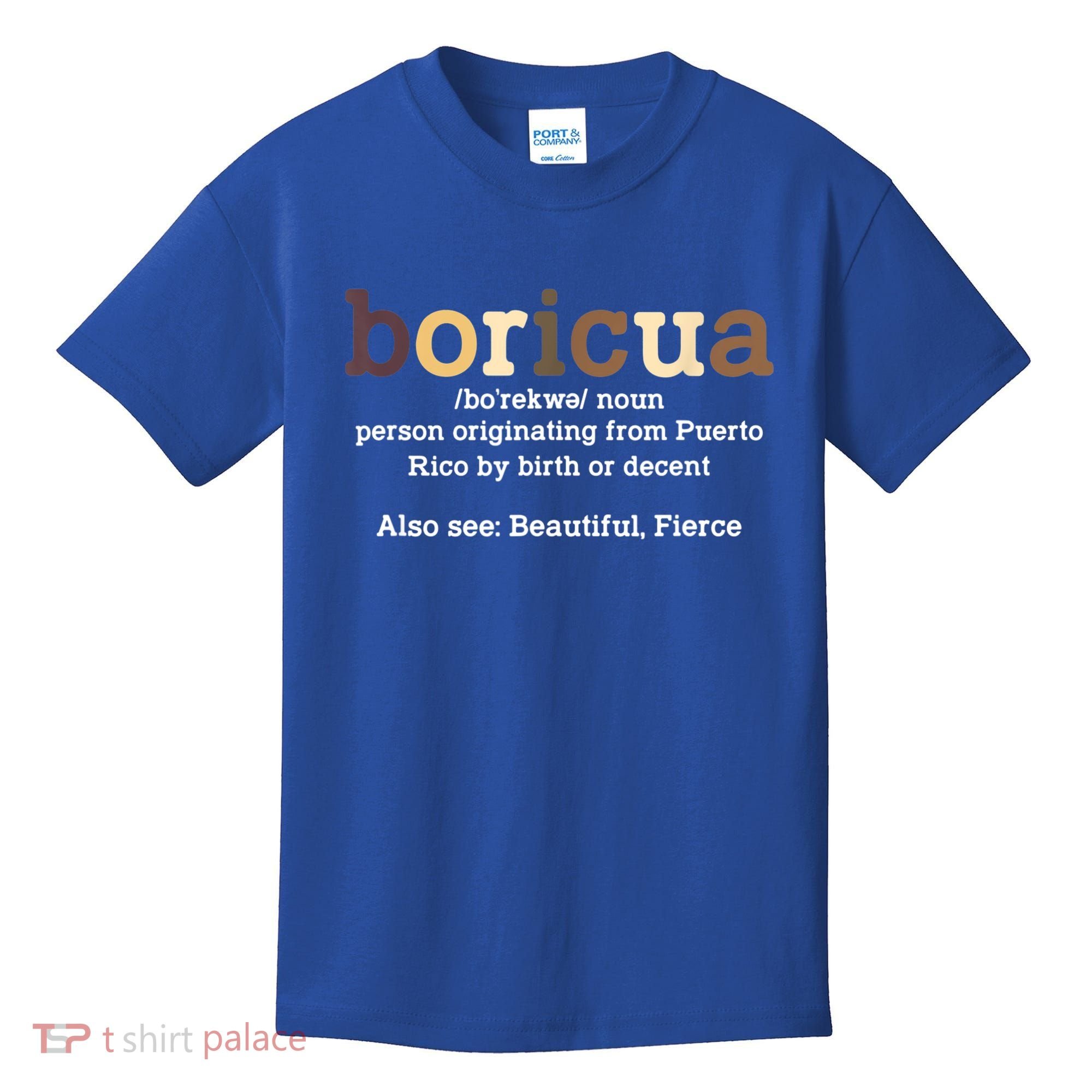 Boricua Definition Proud Puerto Rico Puerto Rican Pride Kids T-Shirt