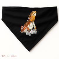 Bearded Dragon Playing Video Games Reptiles lizard Gamers USA-Made Doggie Bandana thumb 0