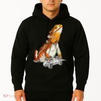 Bearded Dragon Playing Video Games Reptiles lizard Gamers Hoodie thumb 2