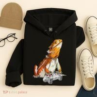 Bearded Dragon Playing Video Games Reptiles lizard Gamers Hoodie thumb 4