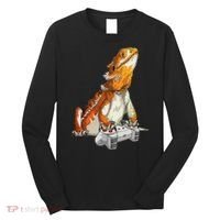 Bearded Dragon Playing Video Games Reptiles lizard Gamers Long Sleeve Shirt thumb 0