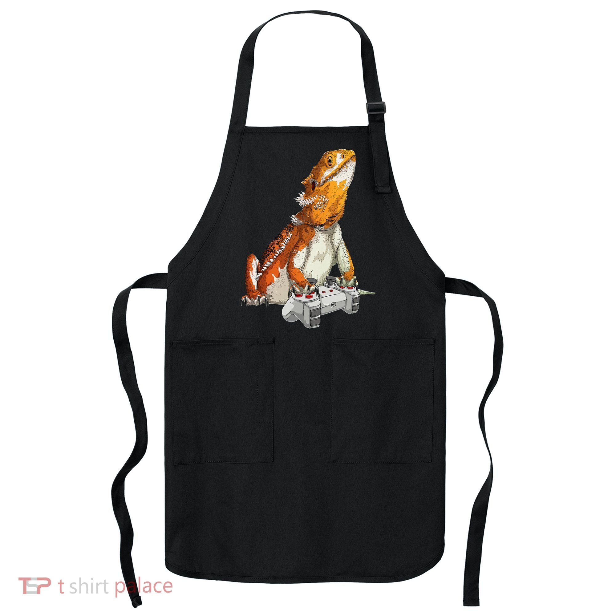 Bearded Dragon Playing Video Games Reptiles lizard Gamers Apron