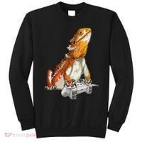 Bearded Dragon Playing Video Games Reptiles lizard Gamers Sweatshirt thumb 0