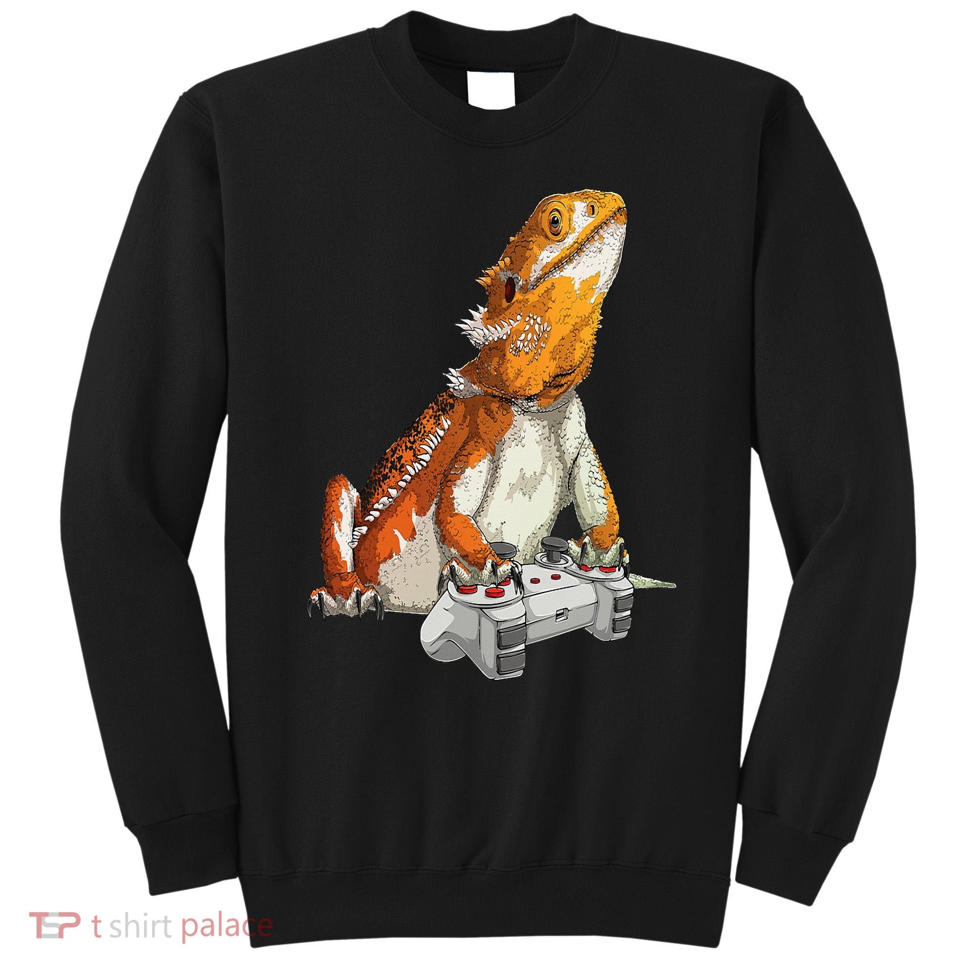 Bearded Dragon Playing Video Games Reptiles lizard Gamers Sweatshirt