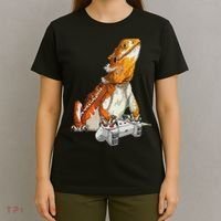 Bearded Dragon Playing Video Games Reptiles lizard Gamers T-Shirt thumb 4