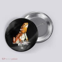 Bearded Dragon Playing Video Games Reptiles lizard Gamers Button thumb 0