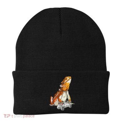 Bearded Dragon Playing Video Games Reptiles lizard Gamers Beanie