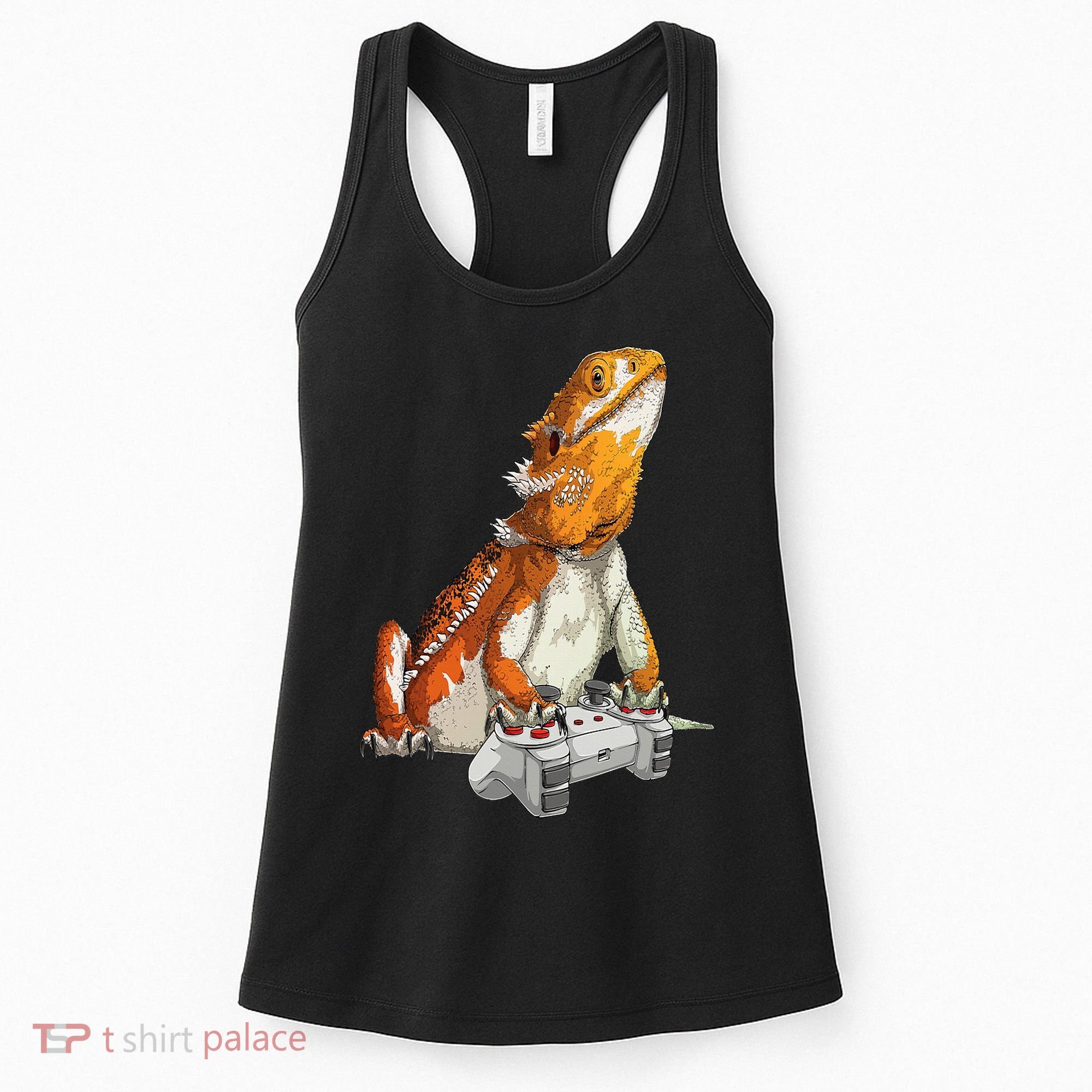 Bearded Dragon Playing Video Games Reptiles lizard Gamers Women's Tank Top