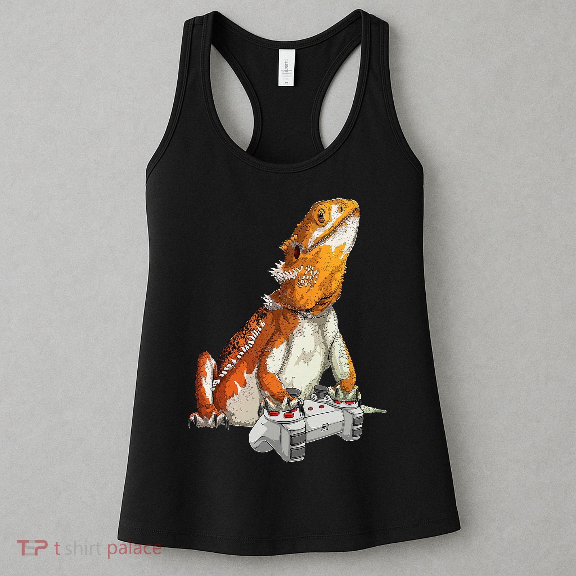Bearded Dragon Playing Video Games Reptiles lizard Gamers Women's Tank Top