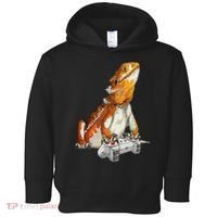 Bearded Dragon Playing Video Games Reptiles lizard Gamers Toddler Hoodie thumb 0