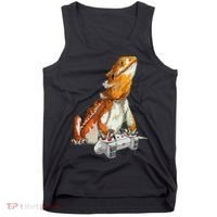 Bearded Dragon Playing Video Games Reptiles lizard Gamers Tank Top thumb 0
