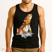 Bearded Dragon Playing Video Games Reptiles lizard Gamers Tank Top thumb 3