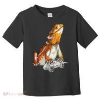 Bearded Dragon Playing Video Games Reptiles lizard Gamers Toddler T-Shirt thumb 0