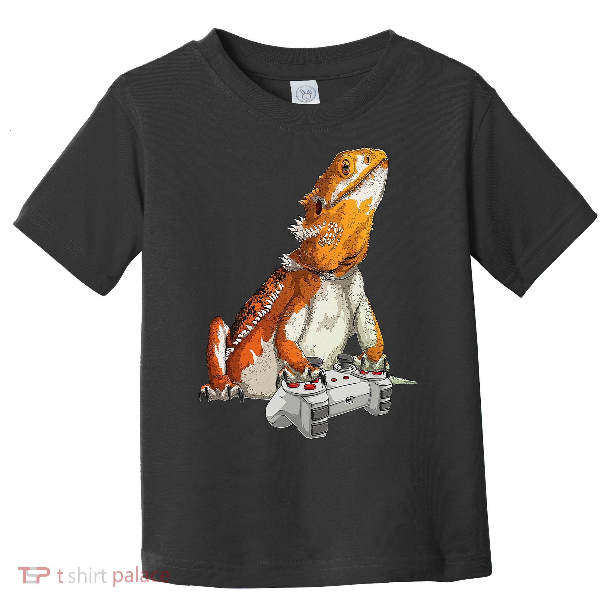 Bearded Dragon Playing Video Games Reptiles lizard Gamers Toddler T-Shirt