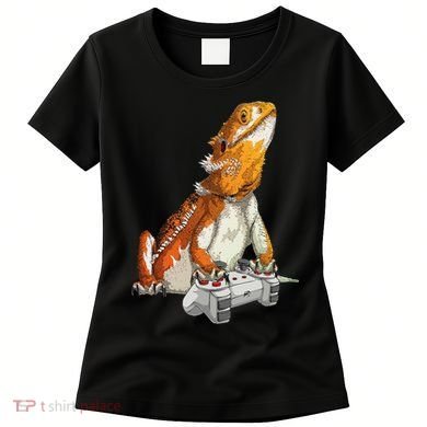 Bearded Dragon Playing Video Games Reptiles lizard Gamers Women's T-Shirt