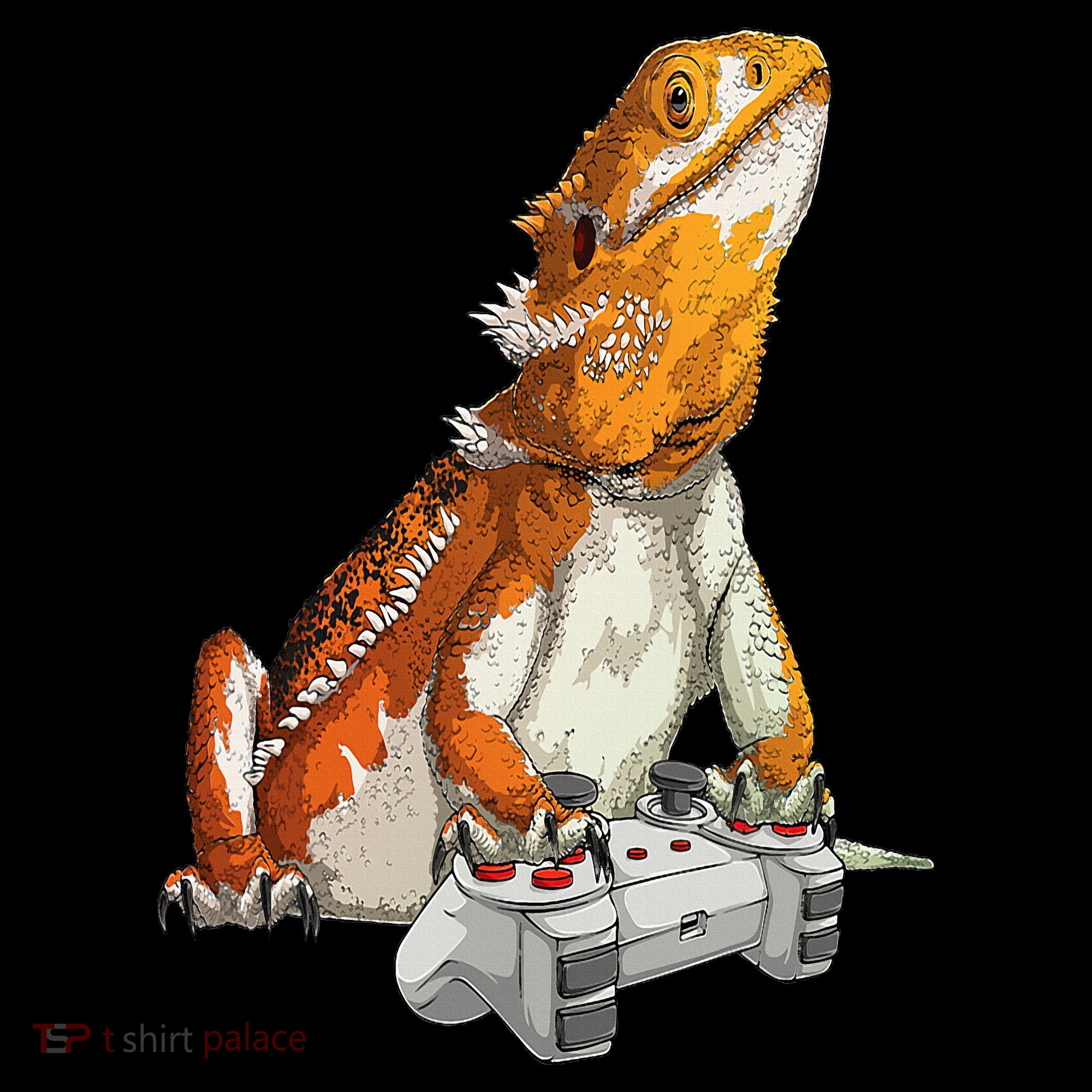 Bearded Dragon Playing Video Games Reptiles lizard Gamers Women's T-Shirt