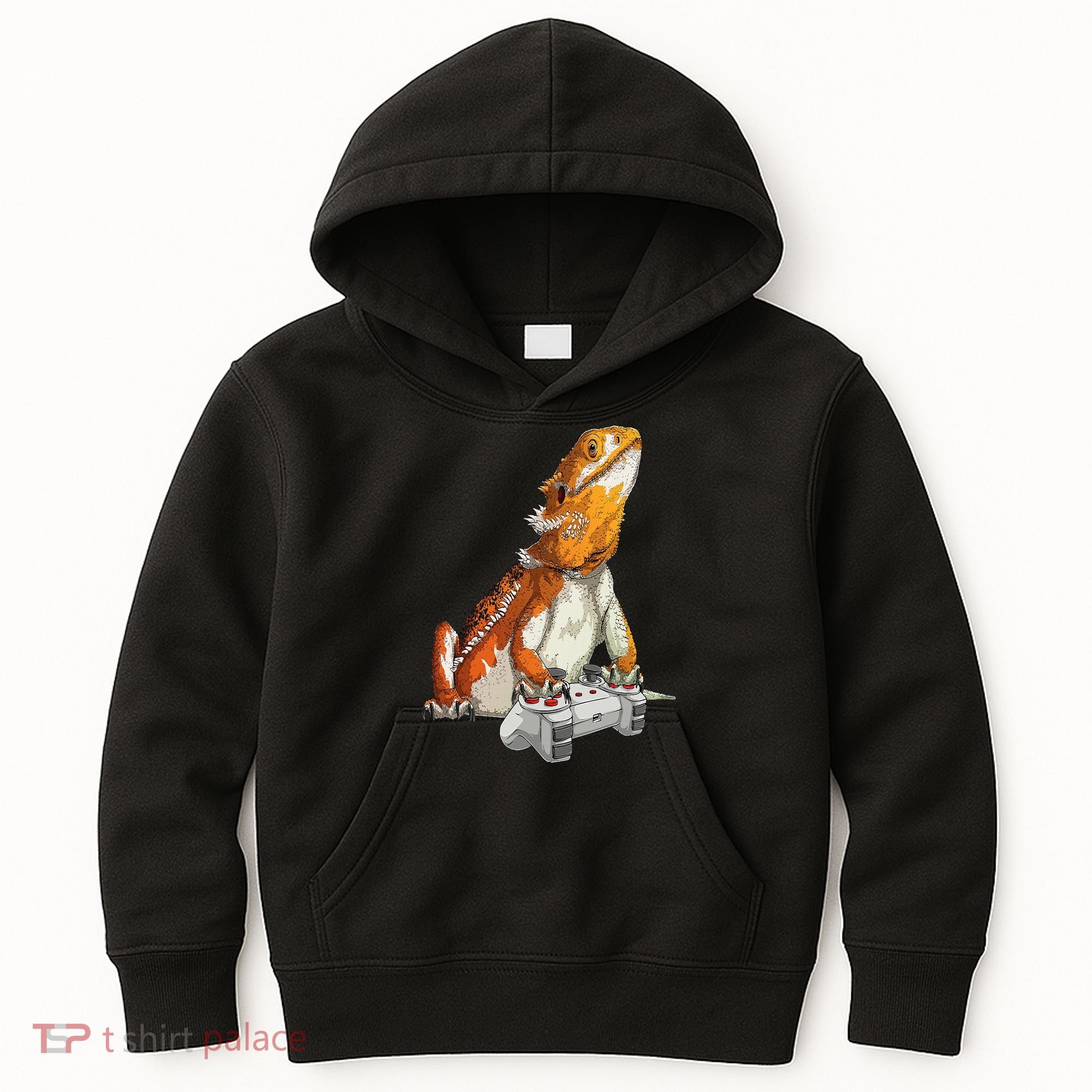 Bearded Dragon Playing Video Games Reptiles lizard Gamers Kids Hoodie
