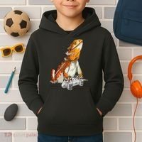 Bearded Dragon Playing Video Games Reptiles lizard Gamers Kids Hoodie thumb 2