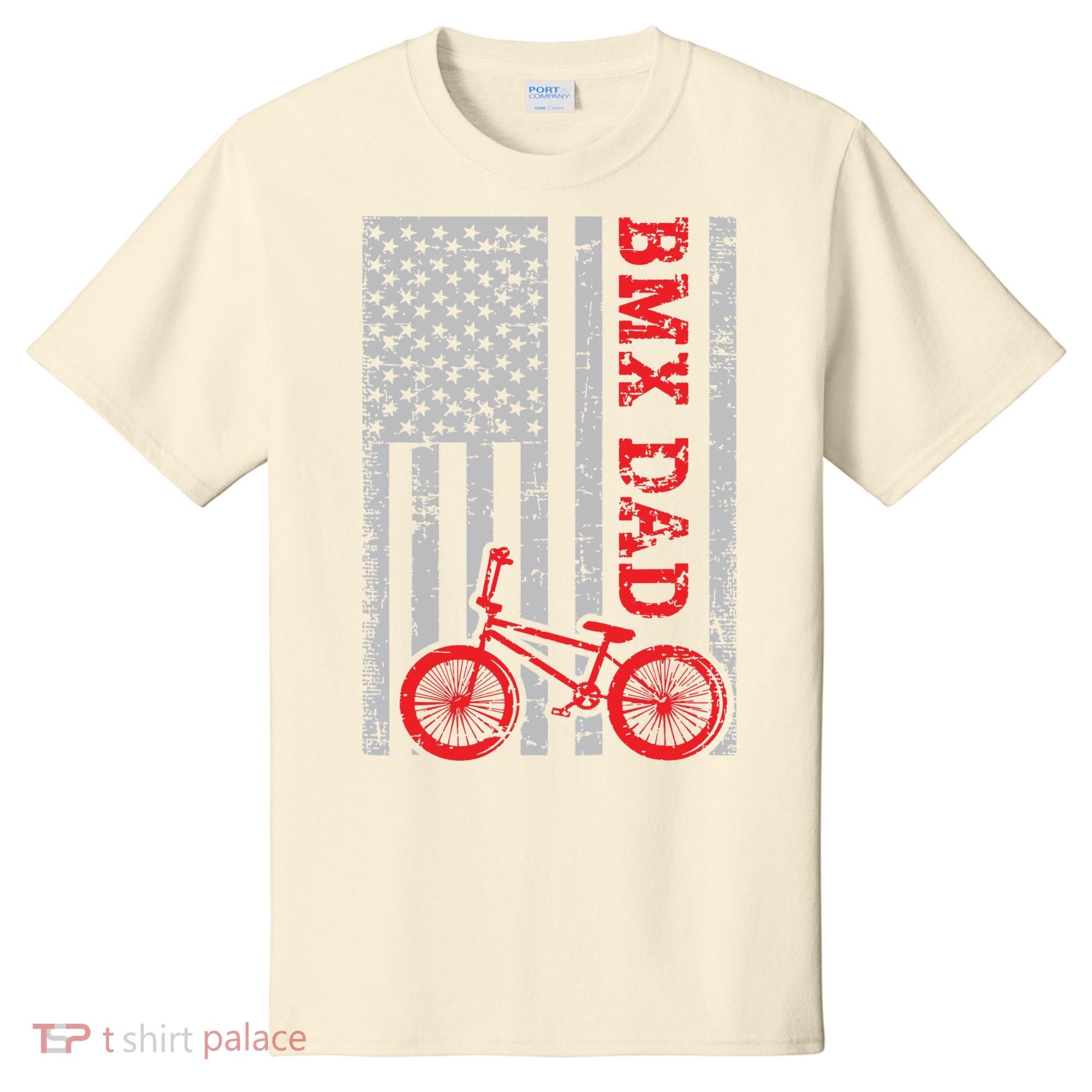 Bmx Dad Patriot Freestyle Bike Funny Fathers Day Gift Usa T-Shirt
