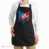 Baseball Drip Patriotic American Flag USA Apron thumb 2