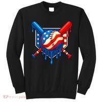 Baseball Drip Patriotic American Flag USA Sweatshirt thumb 0