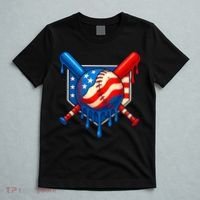 Baseball Drip Patriotic American Flag USA T-Shirt thumb 5
