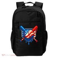 Baseball Drip Patriotic American Flag USA Backpack thumb 0