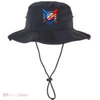 Baseball Drip Patriotic American Flag USA Bucket Hat thumb 0