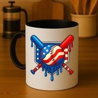 Baseball Drip Patriotic American Flag USA Coffee Mug thumb 4
