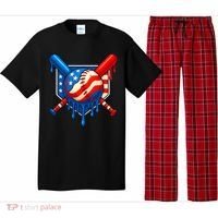 Baseball Drip Patriotic American Flag USA Pajama Set thumb 0