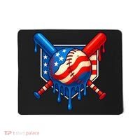 Baseball Drip Patriotic American Flag USA Mousepad thumb 0