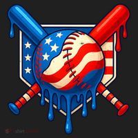 Baseball Drip Patriotic American Flag USA Hat thumb 2
