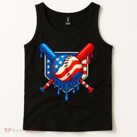 Baseball Drip Patriotic American Flag USA Tank Top thumb 2