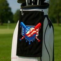 Baseball Drip Patriotic American Flag USA Golf Towel thumb 2