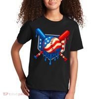 Baseball Drip Patriotic American Flag USA Kids T-Shirt thumb 2