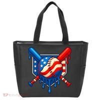 Baseball Drip Patriotic American Flag USA Tote Bag thumb 0