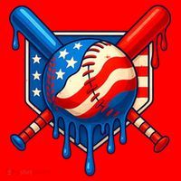 Baseball Drip Patriotic American Flag USA Santa Hat thumb 1
