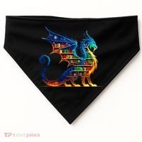 Book Dragon Reading Book Lover USA-Made Doggie Bandana thumb 0