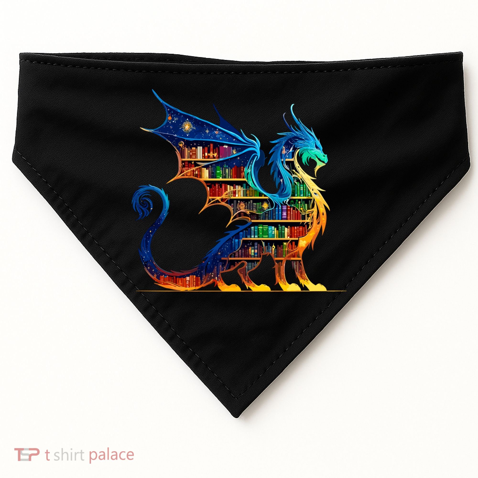 Book Dragon Reading Book Lover USA-Made Doggie Bandana