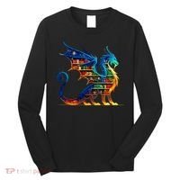 Book Dragon Reading Book Lover Long Sleeve Shirt thumb 0