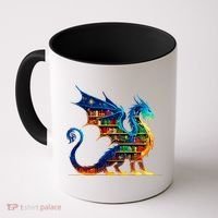 Book Dragon Reading Book Lover Coffee Mug thumb 0