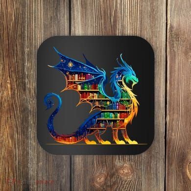 Book Dragon Reading Book Lover Coaster