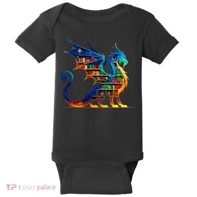 Book Dragon Reading Book Lover Baby Bodysuit